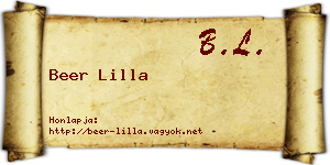 Beer Lilla névjegykártya